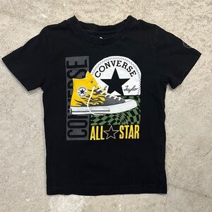Converse Black Tee with Yellow Sneaker Graphic
